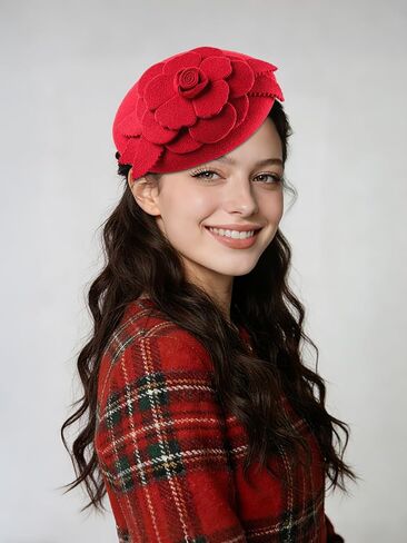 Comott Beret Hats for Women Wool Fashion Blend French Beret for Men and Women Costume Party Fascinators in Saudi Arabia