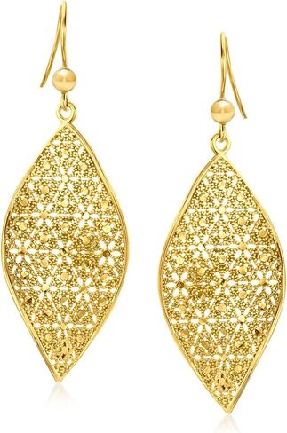 Ross-Simons Italian 18kt Gold Over Sterling Twisted Floral Drop Earrings in Saudi Arabia