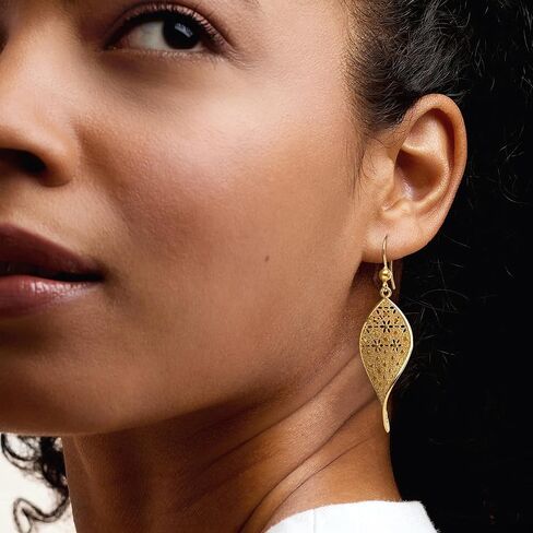 Ross-Simons Italian 18kt Gold Over Sterling Twisted Floral Drop Earrings in Saudi Arabia
