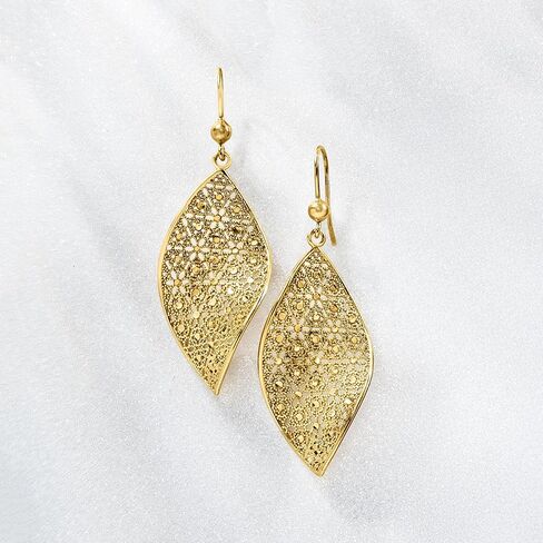 Ross-Simons Italian 18kt Gold Over Sterling Twisted Floral Drop Earrings in Saudi Arabia