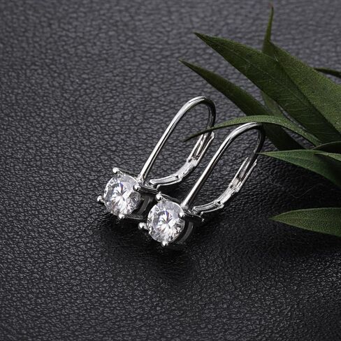 Moissanite Leverback Earrings for Women: 925 Sterling Silver 1CT Moissanite Leverback Drop Earrings Piercing Moissan Hypoallergenic Jewelry Gifts in Saudi Arabia