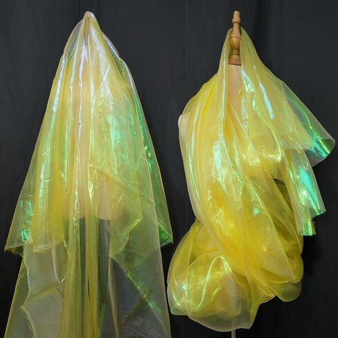 3.3 Yard Magic Purple Organza Fabric with Holographic Iridescent Effect, 59-inch Wide, Perfect for Halloween, Wedding, DIY Projects, Dress Costumes, Photography, and Venue Decoration in Kuwait