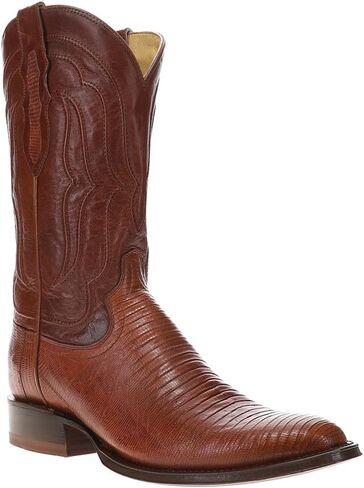Tony Lama Mens Kirtland 12 Inch Lizard Round Toe Dress Boots Mid Calf - Brown - Size 12 D in Saudi Arabia