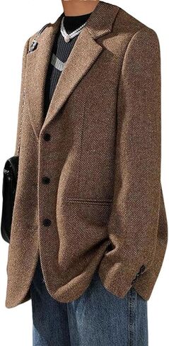 utcoco Women's Elegant Commute Blazer Oversized Lapel Single Breasted Casual Work Office Suit Jacket in Saudi Arabia