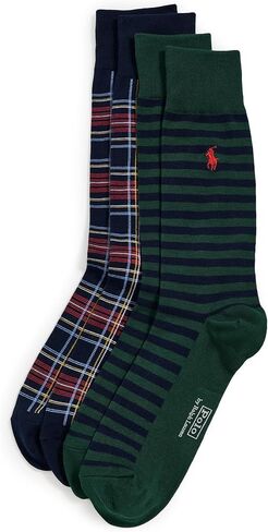 POLO RALPH LAUREN Men's Holiday Plaid and Stripe Socks 2 Pack in Saudi Arabia