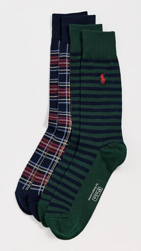 POLO RALPH LAUREN Men's Holiday Plaid and Stripe Socks 2 Pack in Saudi Arabia