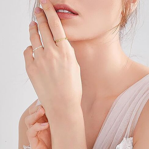 S925 Sterling Silver Gold Plated Fidget Anxiety Rings for Men Spinner Ring for Women Stress Relieving Silent Spinning Stress with Beads Anti Anxiety Unisex Jewelry Christmas Gifts for Him Her Friend in Saudi Arabia