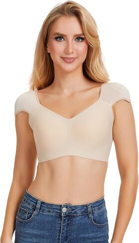 BIMEI Women Shoulder Pad Bra Wireless Bras for Women, Plus Size Seamless Bralette, Wide Straps T Shirt Bra in Saudi Arabia