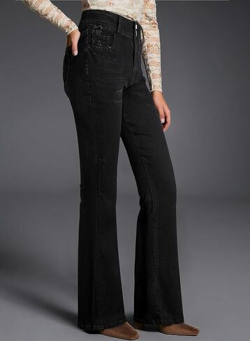 EVALESS Womens Flare Bell Bottom Jeans High Waisted Wide Leg Bootcut Jeans Stretchy Denim Pants in Saudi Arabia