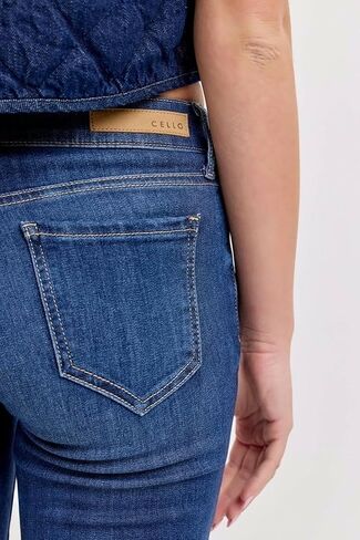 Cello Jeans Women's Juniors Mid Rise Slim Flare Jeans in Saudi Arabia