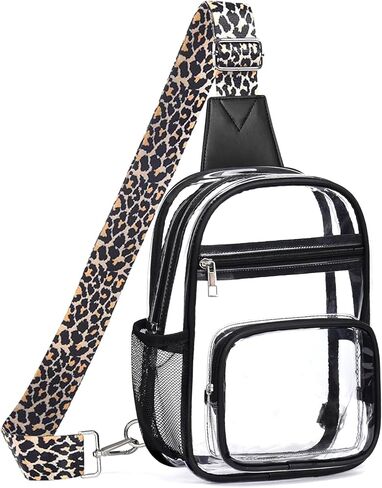 Clear Bag for Stadium Events, Clear Purses For Women Men, Transparent Crossbody Bag, See Through Large Sling Backpack in Kuwait