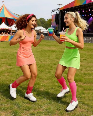 SIXDAYSOX Women’s Slouchy Socks for Women 80s 90s Retro Style Cozy Scrunch Mid Calf Socks 2 Pack in Saudi Arabia