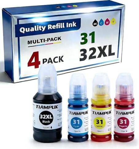 5 Pack 31 32XL Ink Bottle Refill Kit Compatible for HP Smart Tank 5101 7301 7602 7001 6001 Plus 551 651 455 457 450 All-in-One Ink-Tank Printers in Kuwait