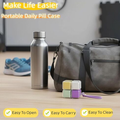 JHONE68 Weekly Pill Organizer, Travel 7 Day Pill Box Case with Magnetic Design, Easy Open Pill Container for 8 Compartments Portable Pill Case Medicine Holder for Vitamins Medication (Multicolor) in Saudi Arabia