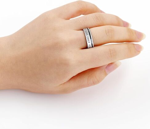 Couple Matching Jewelry, Stylish His and Hers Stainless Steel Ring, Romantic Promise Band for Wedding or Anniversary YC6538 in Saudi Arabia