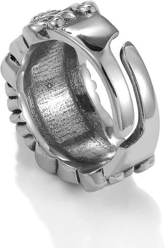 Phuc Minh Cross Anchor Ring for Men - Unique Hip-Hop Punk Style, Classic Design Finger Ring, Adjustable Size in Saudi Arabia