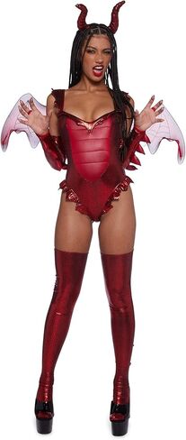 Dolls Kill Fire Breathing Beauty Costume Set by Trickz N’ Treatz – Women’s Red Dragon Bodysuit, Wings & Gloves in Saudi Arabia