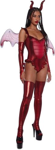 Dolls Kill Fire Breathing Beauty Costume Set by Trickz N’ Treatz – Women’s Red Dragon Bodysuit, Wings & Gloves in Saudi Arabia