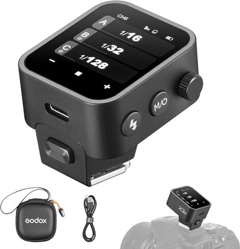 مشغل فلاش لاسلكي Godox X3-N يعمل باللمس TTL لكاميرا نيكون، وظيفة 1/8000s HSS TTL TCM، بطارية مدمجة USB-C شحن فلاش مرسل متوافق مع Nikon Z6 D850 D750 D610 D7100 D5300 in Kuwait