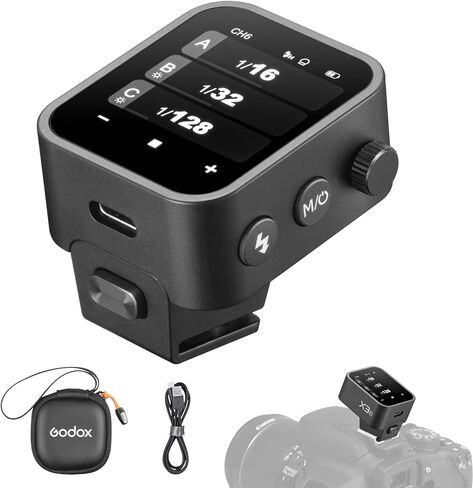مشغل فلاش لاسلكي Godox X3-N يعمل باللمس TTL لكاميرا نيكون، وظيفة 1/8000s HSS TTL TCM، بطارية مدمجة USB-C شحن فلاش مرسل متوافق مع Nikon Z6 D850 D750 D610 D7100 D5300 in Kuwait