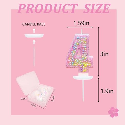 Macaron Birthday Number Candles-Number 4 Candle Birthday Girl, Handmade Macaron 3D Flash Candles, Stunning Celebration Decorations for Girls, Sweet Theme Party Wedding Anniversary Supplies(4) in Saudi Arabia