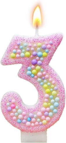 Macaron Birthday Number Candles-Number 4 Candle Birthday Girl, Handmade Macaron 3D Flash Candles, Stunning Celebration Decorations for Girls, Sweet Theme Party Wedding Anniversary Supplies(4) in Saudi Arabia