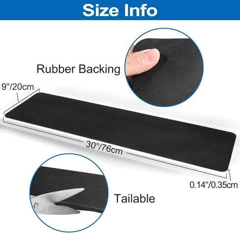 HOPEVIVA Carpet Stair Treads Non Slip for Wooden Stairs, Rubber Backed Indoor Stair Treads with Tech Fabric Surface, Anti Slip Stair Covers, 30" x 8", Set of 15, Black in Saudi Arabia