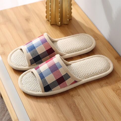 Slippers for Women and Men Linen Non Slip Soft Home House Slippers for Home in Saudi Arabia