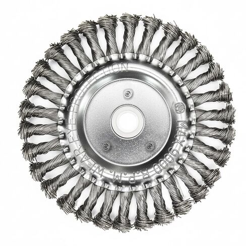 6 Inch Stainless Steel Wire Wheel for Bench Grinder with 1/2-Inch and 5/8-Inch Arbor, .012" Stainless Steel Wire in Kuwait