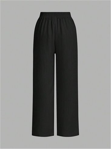 SOLY HUX Women's 3 Piece Pants Tie Front High Waisted Wide Leg Baggy Long Pants Casual Trousers with Pockets in Saudi Arabia