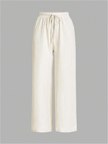 SOLY HUX Women's 3 Piece Pants Tie Front High Waisted Wide Leg Baggy Long Pants Casual Trousers with Pockets in Saudi Arabia