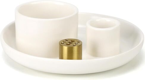 LotusGlow Incense Holder, Sage Holder for Burning, Incense Stick Holder, All in One Ceramic Holder for Meditation and Room Home Decor in Saudi Arabia