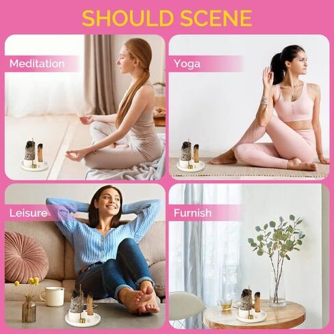 LotusGlow Incense Holder, Sage Holder for Burning, Incense Stick Holder, All in One Ceramic Holder for Meditation and Room Home Decor in Saudi Arabia