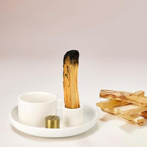 LotusGlow Incense Holder, Sage Holder for Burning, Incense Stick Holder, All in One Ceramic Holder for Meditation and Room Home Decor in Saudi Arabia