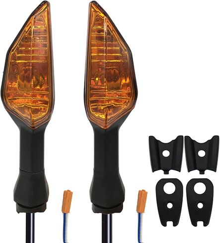 2Pcs Motorcycle Turn Signal Indicator Light Blinker Blub Lamp For KAWASAKI Ninja 250 300 400 500 650 ER-6N KLR 650 Blinker LampBulb (Smoke) in Saudi Arabia