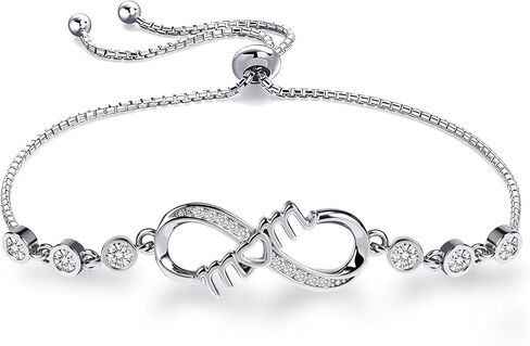 Silver Infinity Heart Bracelets for Women Hypoallergenic Silver Plated Cubic Zirconia Dainty Women’s Jewelry Perfect Gifts for Mom in Saudi Arabia