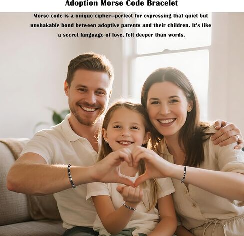 Yvesmillauly Bracelets Adoption Gifts for Adoptive Parents, Adoption Morse Code Bracelet for Mom, Adoption Day Gifts, Adoptive Mom Jewelry in Saudi Arabia
