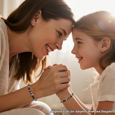 Yvesmillauly Bracelets Adoption Gifts for Adoptive Parents, Adoption Morse Code Bracelet for Mom, Adoption Day Gifts, Adoptive Mom Jewelry in Saudi Arabia