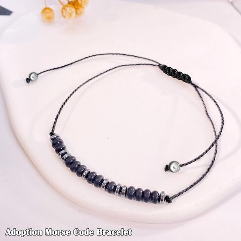 Yvesmillauly Bracelets Adoption Gifts for Adoptive Parents, Adoption Morse Code Bracelet for Mom, Adoption Day Gifts, Adoptive Mom Jewelry in Saudi Arabia