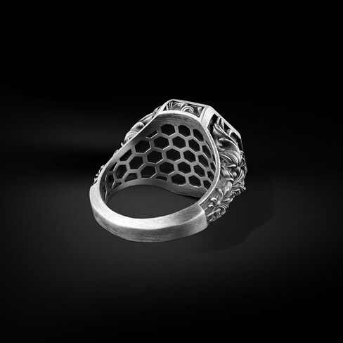 the roller stone - Silver Celtic Knot in Cross Signet Ring, Engraved Trinity and Infinity Knot in Cross Patte Ring, Minimalist Mythology Jewelry in Saudi Arabia