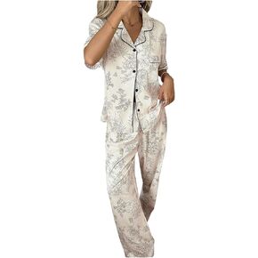 SHENHE Women's Pajamas Set 2 Piece Fall Pajamas Floral Rabbit Shirt with Pants Cute Pj Set Lounge Pjs in Saudi Arabia