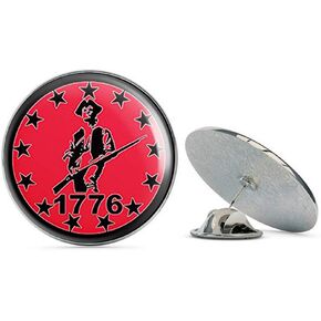 NYC Jewelers RED Round 1776 Minuteman 13 Stars (Minutemen Border Patriot) Metal 0.75" Lapel Hat Pin Tie Tack Pinback in Saudi Arabia