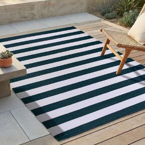 FH Home Outdoor Rug - Waterproof, Fade Resistant, Reversible - Premium Recycled Plastic - Geometric - Porch, Deck, Balcony, Mudroom, Laundry Room, Patio - Aztec - Black & White Crease Free - 3 x 5 ft in Saudi Arabia