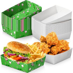 Sawysine 36 Pack Golf Party Favors Large Golf Plates 5lb Paper Trays Serving Tray Golf Party Nachos Food Boats Disposable Golf Bowls for Carnival, Birthday, Golf Party Decorations in Kuwait