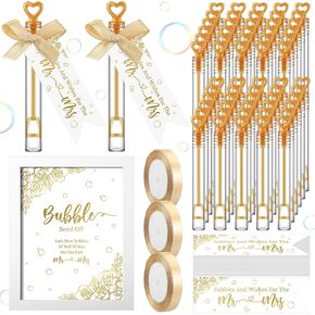 405 Pcs Wedding Bubbles Wands Set Include Heart Bubble Wands Bubbles Send Off Cards Gift Tags Wood Photo Frame Ribbons for Wedding Send Off Party Favors(Sage Green) in Kuwait