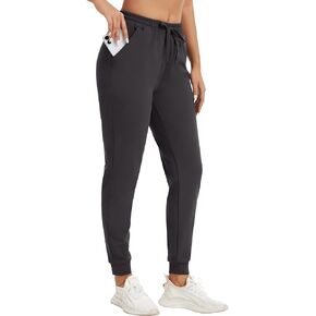 Women's Fleece Lined Joggers with Pockets High Waisted Thermal Sweatpants Winter Warm Running Hiking Pants in Saudi Arabia