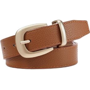 حزام جلدي نسائي من XILTAEN حزام خصر جلدي أنيق للسراويل الجينز للسيدات حزام غربي بإبزيم ذهبي in Kuwait