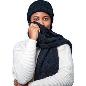 مجموعة قبعة ووشاح للخريف/الشتاء للرجال والنساء - قبعة مريحة وناعمة ودافئة متماسكة مع أساور طويلة ووشاح طويل مجموعة هدايا العطلات in Kuwait