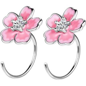 AOEDEJ 925 Sterling Silver Half Hoops Earrings Small Huggie Hoop Studs Cats, Flowers, Bows, Pearls Cartilage Piercing Poke Eree Earring in Kuwait