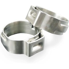 12.0-14.5mm Single Ear Hose Clamps 100PCS, 304 Stainless Steel Crimp Hose Clamps, Perfect for Automotive/Home Appliance/Water Pipe and Fuel Line, Stepless Hose Clamp by MISPIRE in Kuwait